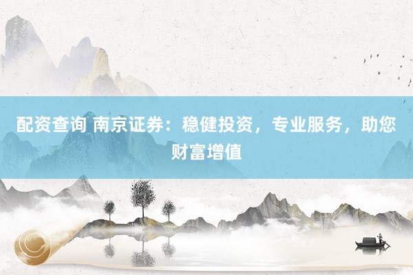 配资查询 南京证券：稳健投资，专业服务，助您财富增值