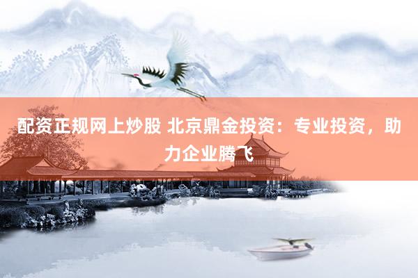 配资正规网上炒股 北京鼎金投资：专业投资，助力企业腾飞