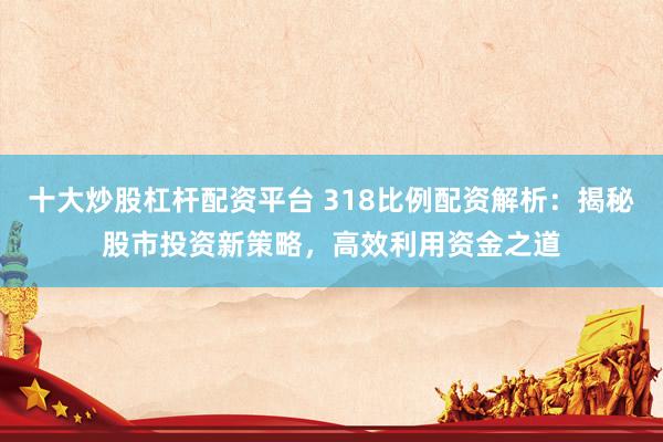 十大炒股杠杆配资平台 318比例配资解析：揭秘股市投资新策略，高效利用资金之道