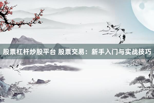 股票杠杆炒股平台 股票交易：新手入门与实战技巧