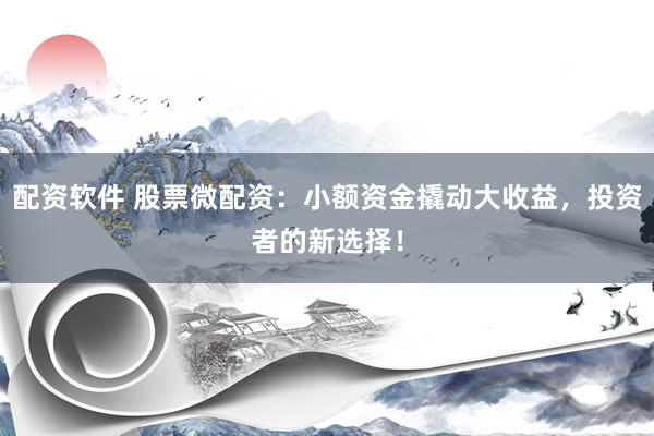 配资软件 股票微配资：小额资金撬动大收益，投资者的新选择！