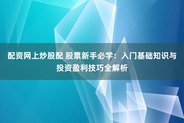 配资网上炒股配 股票新手必学：入门基础知识与投资盈利技巧全解析