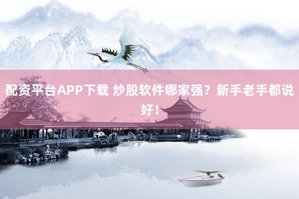 配资平台APP下载 炒股软件哪家强？新手老手都说好！
