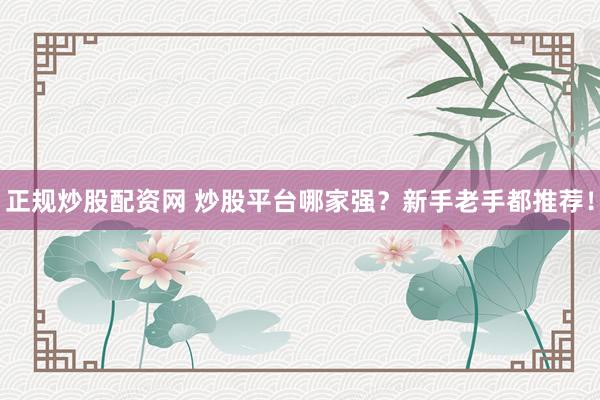 正规炒股配资网 炒股平台哪家强？新手老手都推荐！