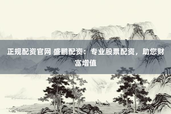 正规配资官网 盛鹏配资：专业股票配资，助您财富增值