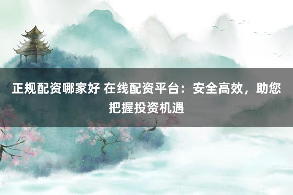 正规配资哪家好 在线配资平台：安全高效，助您把握投资机遇
