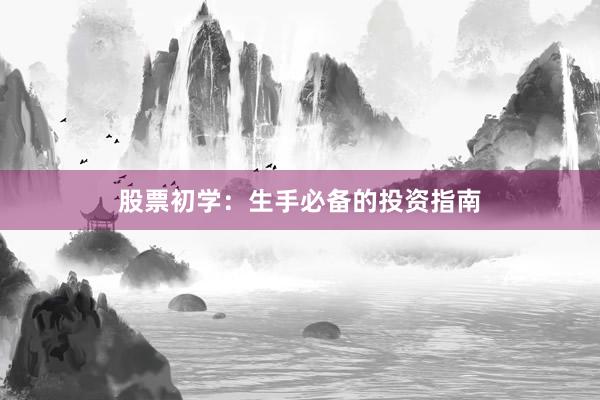 股票初学：生手必备的投资指南
