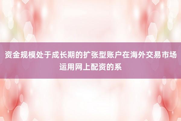资金规模处于成长期的扩张型账户在海外交易市场运用网上配资的系
