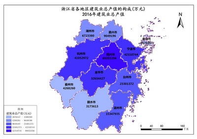 浙江省2016年建筑业总产值